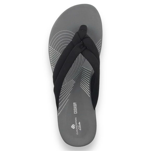 Arla Kaylie Flip Flop in black fabric from the Clarks Cloudsteppers size 9 - Picture 3 of 5